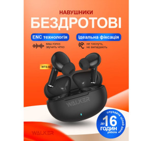 Навушники Bluetooth WALKER WTS-60 ENC black