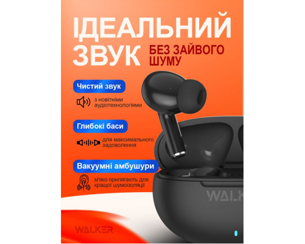 Навушники Bluetooth WALKER WTS-60 ENC black