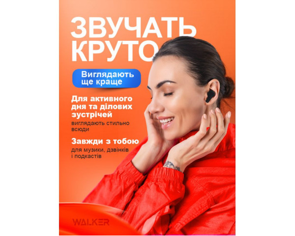 Навушники Bluetooth WALKER WTS-60 ENC black