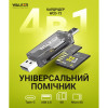 Кардрідер WALKER WCD-72 microSD, SD (вихід USB2.0, Type-C) прозорий
