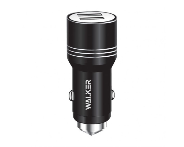 Автомобільний зарядний пристрій (адаптер) WALKER WCR-21 2USB 1.0А / 2.4A black