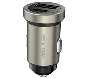 Автомобільний зарядний пристрій (адаптер) WALKER WCR-25 PD_3A / QC3.0_3A / 36W grey