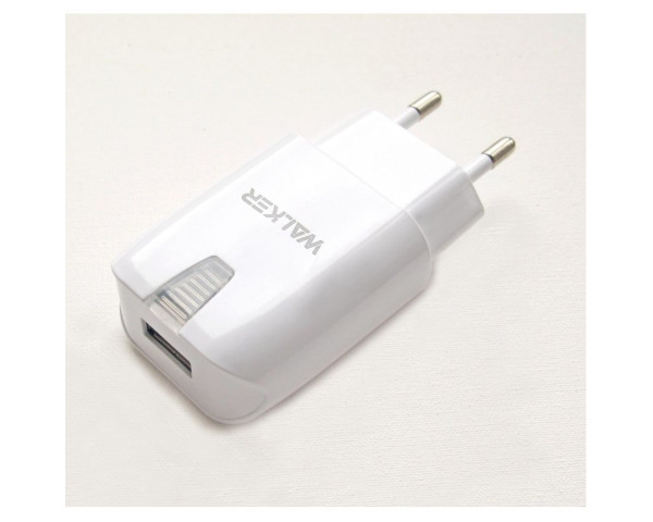Мережевий зарядний пристрій (адаптер) WALKER WH-11 1USB / 1A white