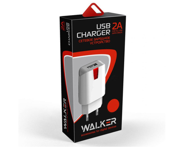 Сетевое зарядное устройство (адаптер) WALKER WH-21 1USB / 2.1A white