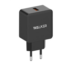 Мережевий зарядний пристрій (адаптер) WALKER WH-25 QC3.0 / 1USB / 3A black