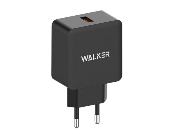 Мережевий зарядний пристрій (адаптер) WALKER WH-25 QC3.0 / 1USB / 3A black