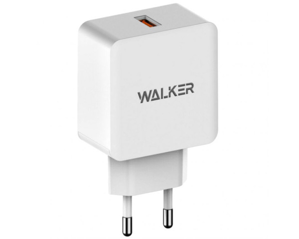 Мережевий зарядний пристрій (адаптер) WALKER WH-25 QC3.0 / 1USB / 3A white