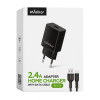 Мережевий зарядний пристрій (адаптер) 2в1 WALKER WH-26 1USB / 2.1A + Type-C black