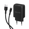 Мережевий зарядний пристрій (адаптер) 2в1 WALKER WH-31 2USB / 2.1A + Micro black