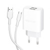 Мережевий зарядний пристрій (адаптер) 2в1 WALKER WH-31 2USB / 2.1A + Micro white