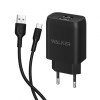 Мережевий зарядний пристрій (адаптер) 2в1 WALKER WH-31 2USB / 2.1A + Type-C black