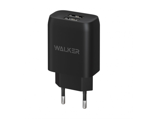 Мережевий зарядний пристрій (адаптер) WALKER WH-31 2USB / 2.1A black