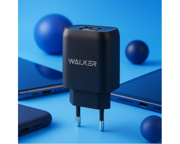 Мережевий зарядний пристрій (адаптер) WALKER WH-31 2USB / 2.1A black