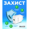 Сетевое зарядное устройство (адаптер) 2в1 WALKER WH-35 1USB/QC3.0/3A/15W + Type-C white