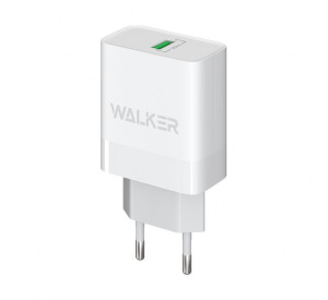 Сетевое зарядное устройство (адаптер) WALKER WH-35 QC3.0 1USB/3A/15W white