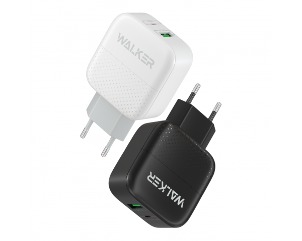 Сетевое зарядное устройство (адаптер) WALKER WH-37 PD_3A / QC3.0_3A / 18W white