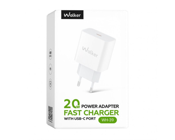 Сетевое зарядное устройство (адаптер) WALKER WH-39 PD / 3A / 20W white