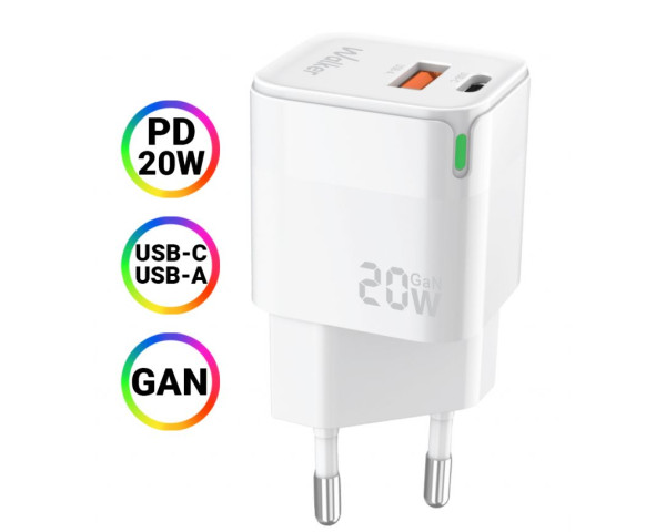 Мережевий зарядний пристрій (адаптер) WALKER WH-42 18W white