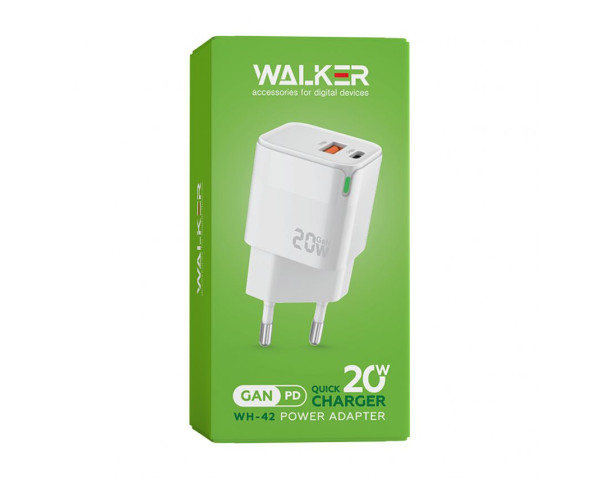 Мережевий зарядний пристрій (адаптер) WALKER WH-42 18W white