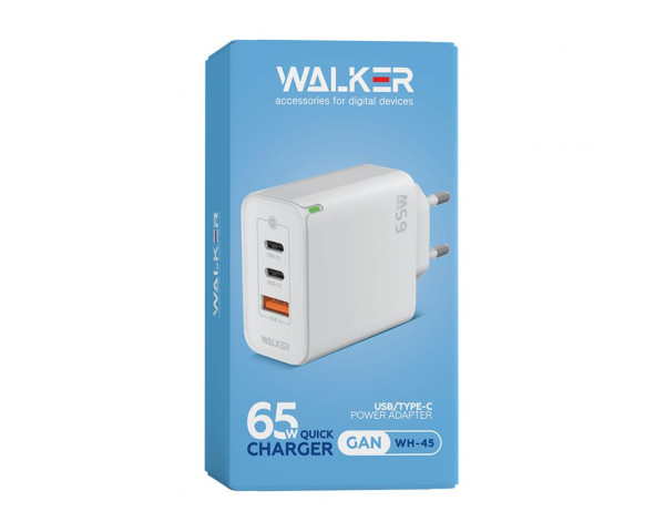 Мережевий зарядний пристрій (адаптер) WALKER WH-45 65W white