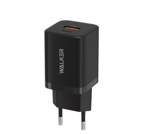 Мережевий зарядний пристрій (адаптер) WALKER WH-60 GAN PD_30W / QC_18W / 30W Max black