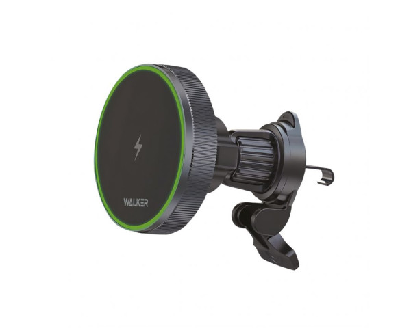 Автотримач WALKER CX-055 Magsafe 15W магнітний у вент решітку з функцією бездротового заряджання black