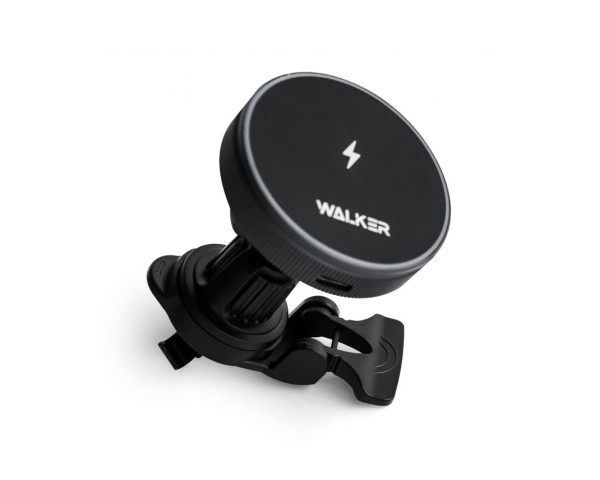Автотримач WALKER CX-055 Magsafe 15W магнітний у вент решітку з функцією бездротового заряджання black