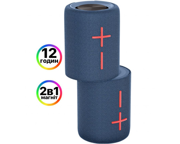 Портативна колонка 2в1 WALKER WSP-710 RGB blue