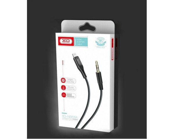 Аудіокабель XO NB155 Lightning to AUX 3.5мм black