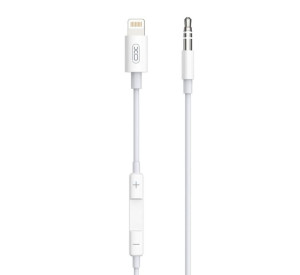 Аудіокабель XO NB-R192A Lightning to AUX 3.5мм white