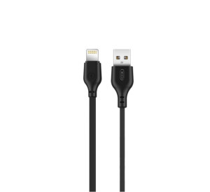 Кабель USB XO NB103 2.1A Quick Charge Lightning 1m прогумований black