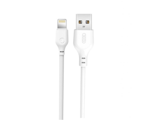 Кабель USB XO NB103 2.1A Quick Charge Lightning 1m прогумований white