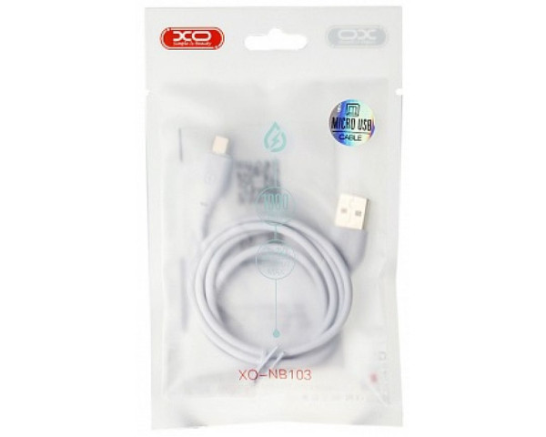 Кабель USB XO NB103 2.1A Quick Charge Type-C 1m прогумований white