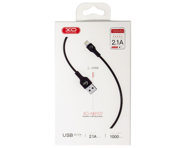 Кабель USB XO NB107 Lightning Quick Charge 2.1A black