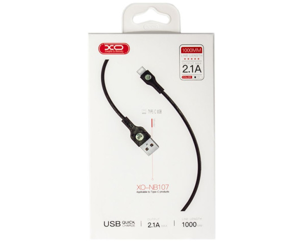 Кабель USB XO NB107 Type-C Quick Charge 2.1A black