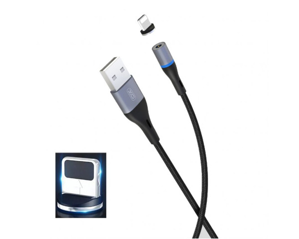 Кабель USB XO NB125 Magnetic Lightning black