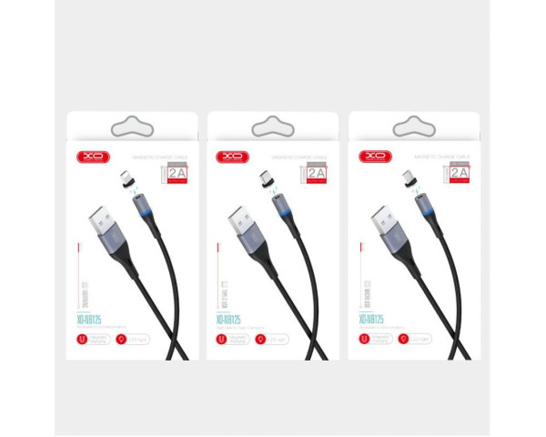 Кабель USB XO NB125 Magnetic Lightning black