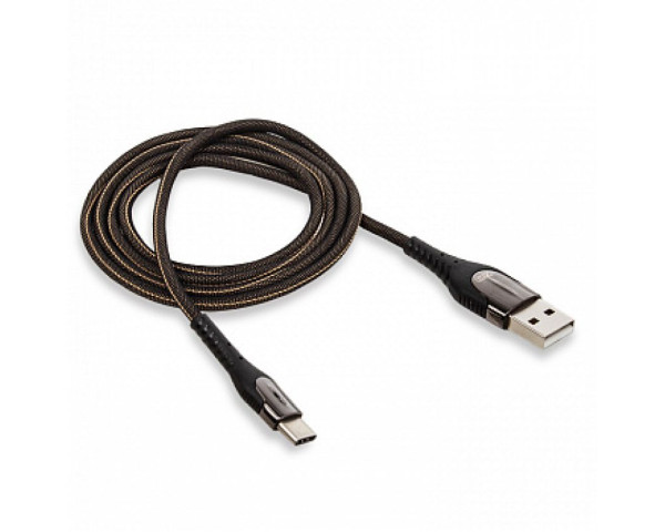Кабель USB XO NB138 Quick Charge Led Light (підсвічування) Type-C тканинний black