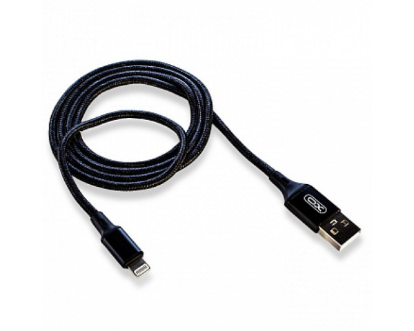 Кабель USB XO NB143 1м Lightning плетеный black