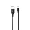 Кабель USB XO NB143 2м Lightning плетеный black