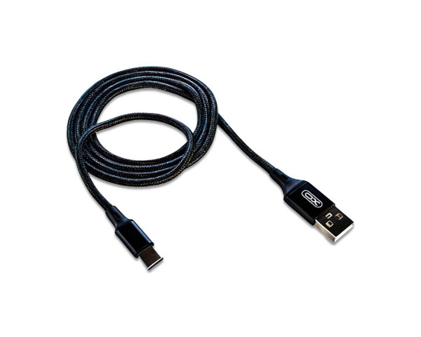 Кабель USB XO NB143 2м Type-C плетеный black