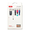 Кабель USB XO NB143 3в1 Type-C+Micro+Lightning 1.2м плетений black+red+blue