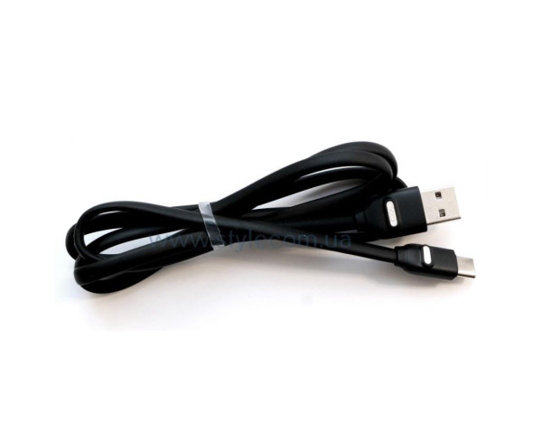 Кабель USB XO NB150 Type-C прогумований плоский black