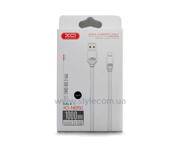 Кабель USB XO NB150 Type-C прогумований плоский black