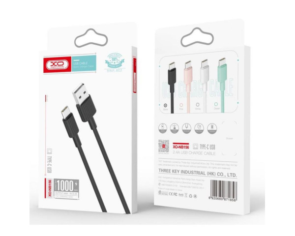 Кабель USB XO NB156 Type-C 2.4A black