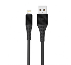 Кабель USB XO NB157 Lightning прогумований black