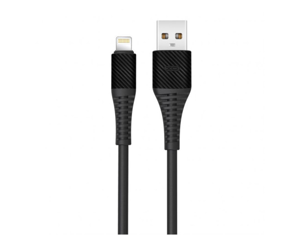 Кабель USB XO NB157 Lightning прогумований black
