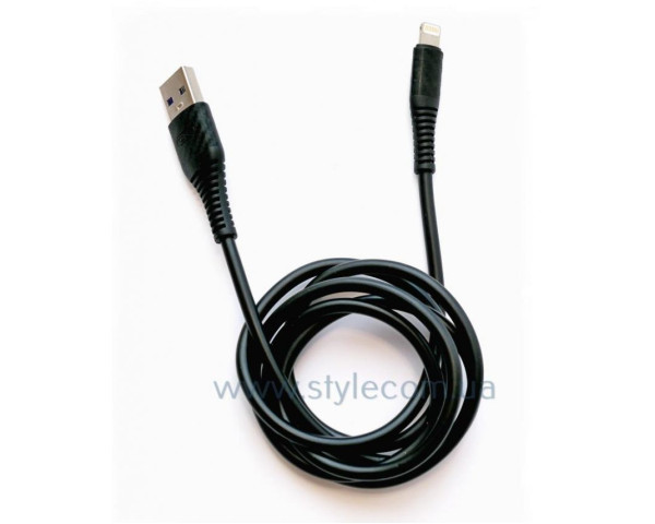 Кабель USB XO NB157 Lightning прогумований black