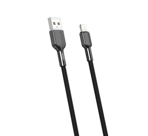 Кабель USB XO NB182 2.4A Quick Charge Lightning 1m тканинний black