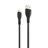 Кабель USB XO NB185 6A Quick Charge Lightning прогумований black